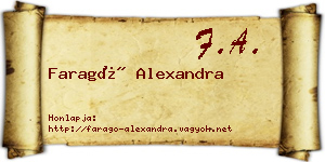 Faragó Alexandra névjegykártya