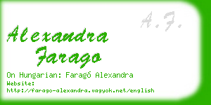 alexandra farago business card