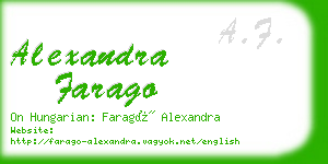 alexandra farago business card